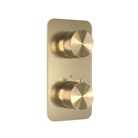 Milani Thermostatic Shower Mixer - Double Function - Brushed Brass