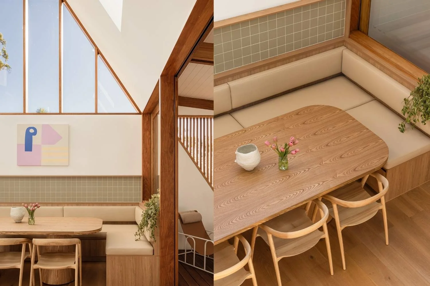 Banquette Seating Timber Earthy Palette