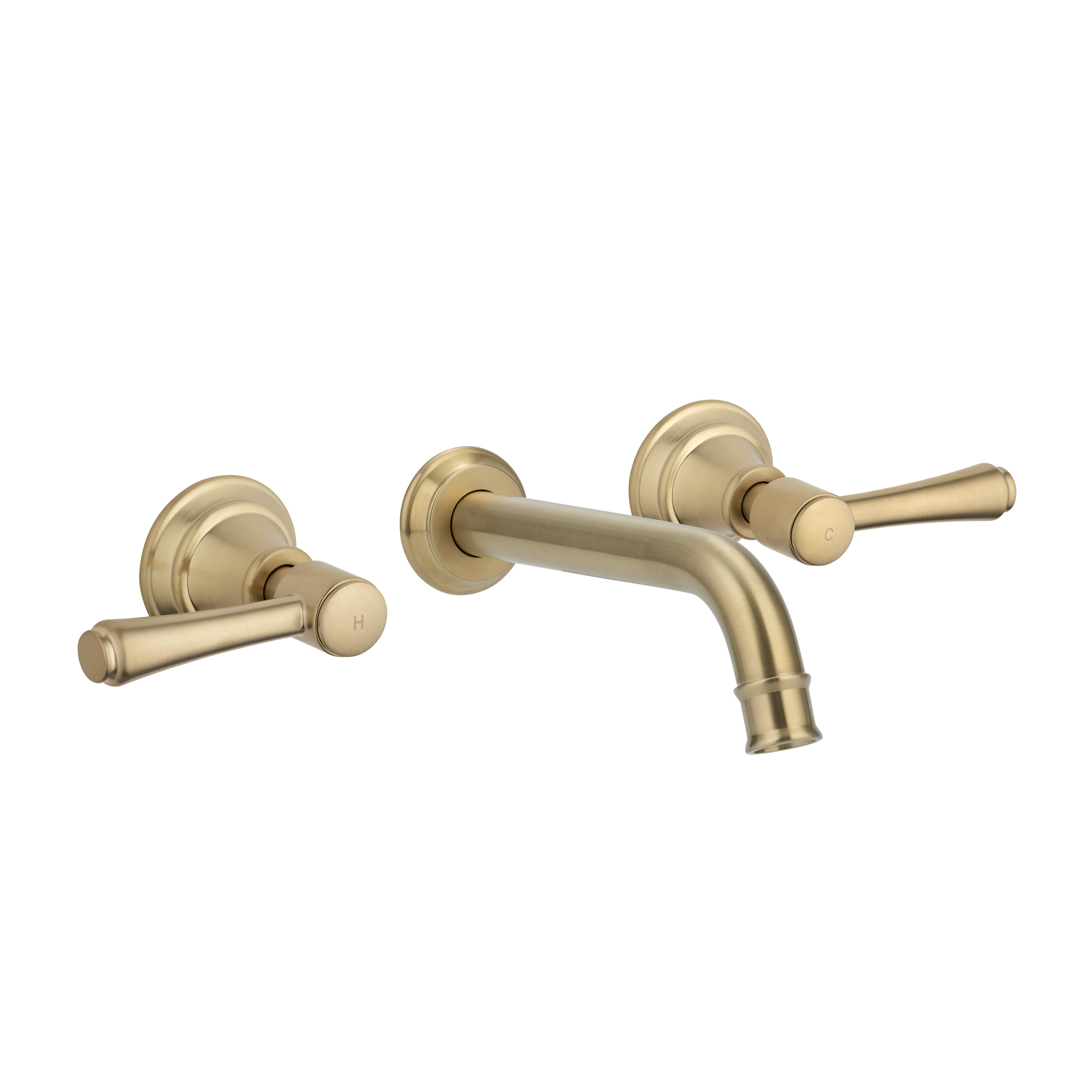 Kingsley Assembly Taps & Spout Set - Brushed Brass