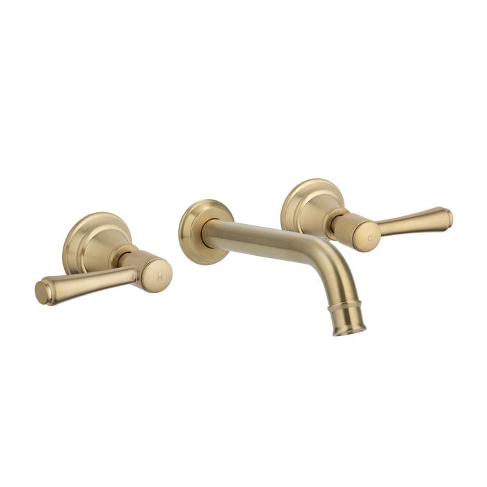 Kingsley Assembly Taps & Spout Set – Brushed Brass