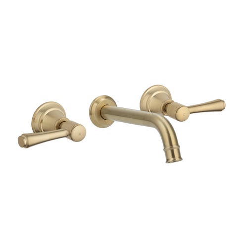 Kingsley Assembly Taps & Spout Set - Brushed Brass