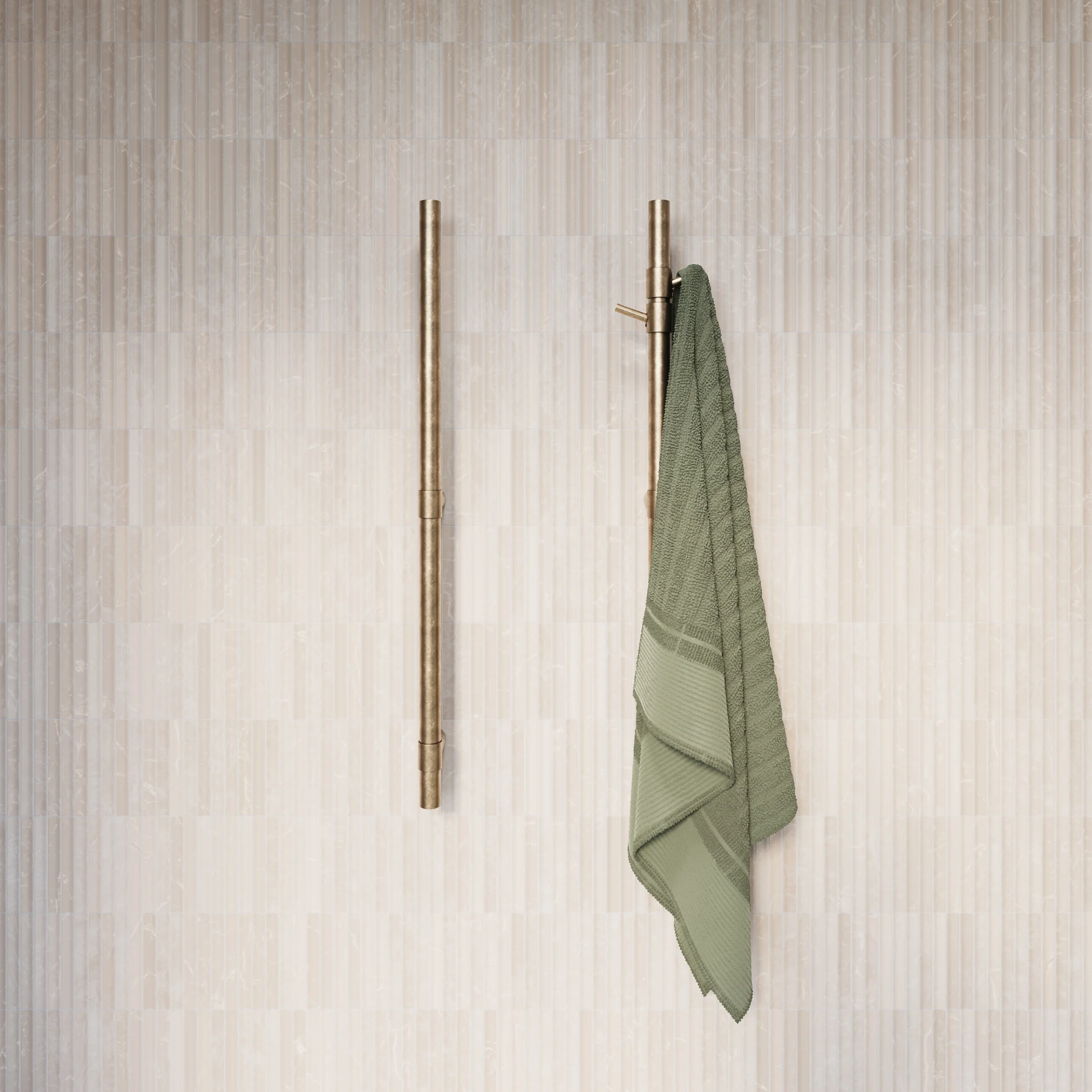 ModiAdjHeatedTowelRail Final View02 HooksClosup TaB 01