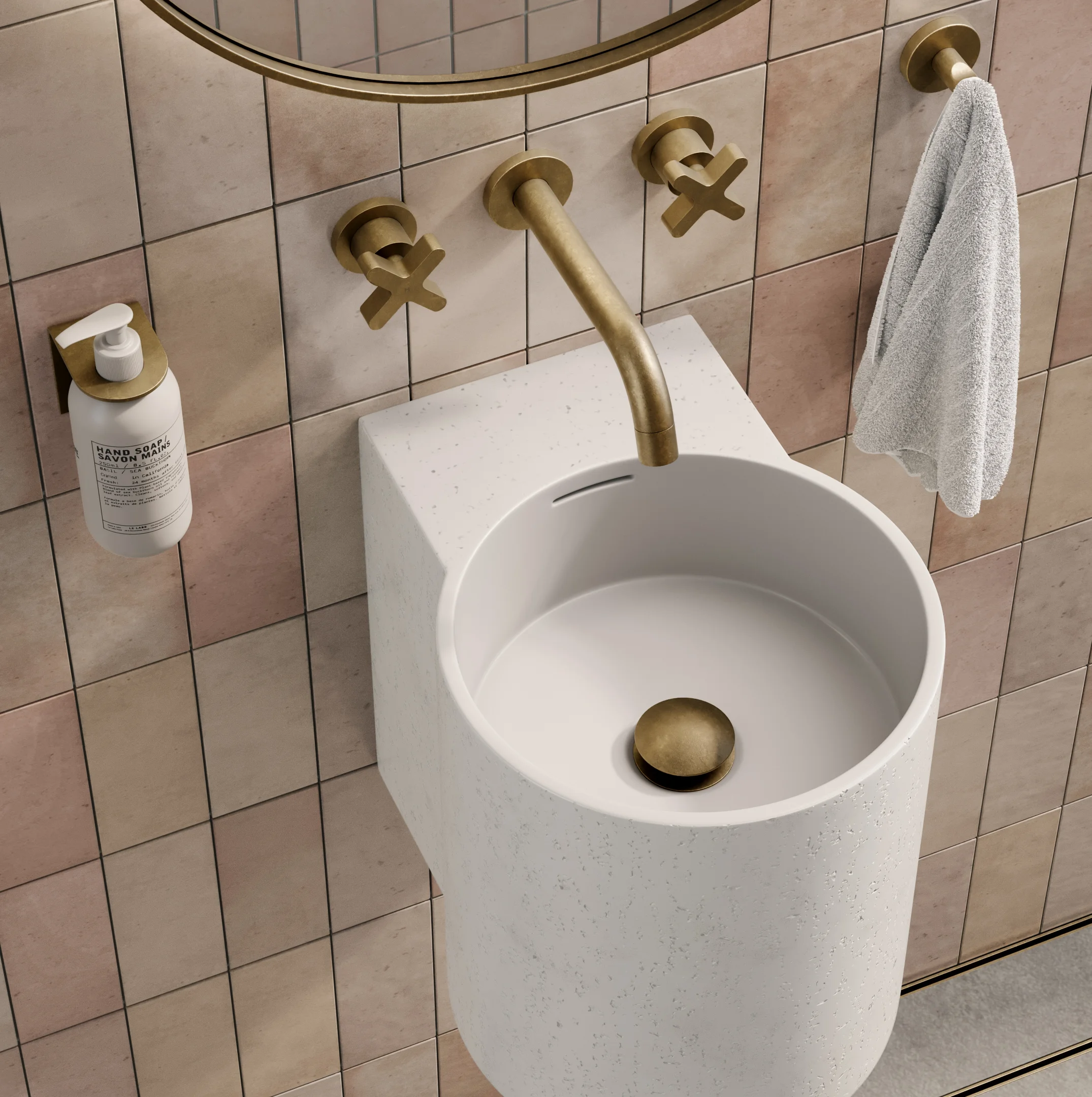 Atelis Wall Mounted Basin Overflow-White Avi Pop-Up Basin Wastes UK-TaB