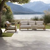 Lucca Limestone Look Outdoor Tile - Light Grey - 600 x 600 - Full Scene