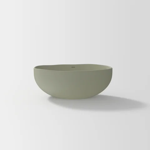Melia Concrete Bath 1550mm - Sage Green (Overflow)