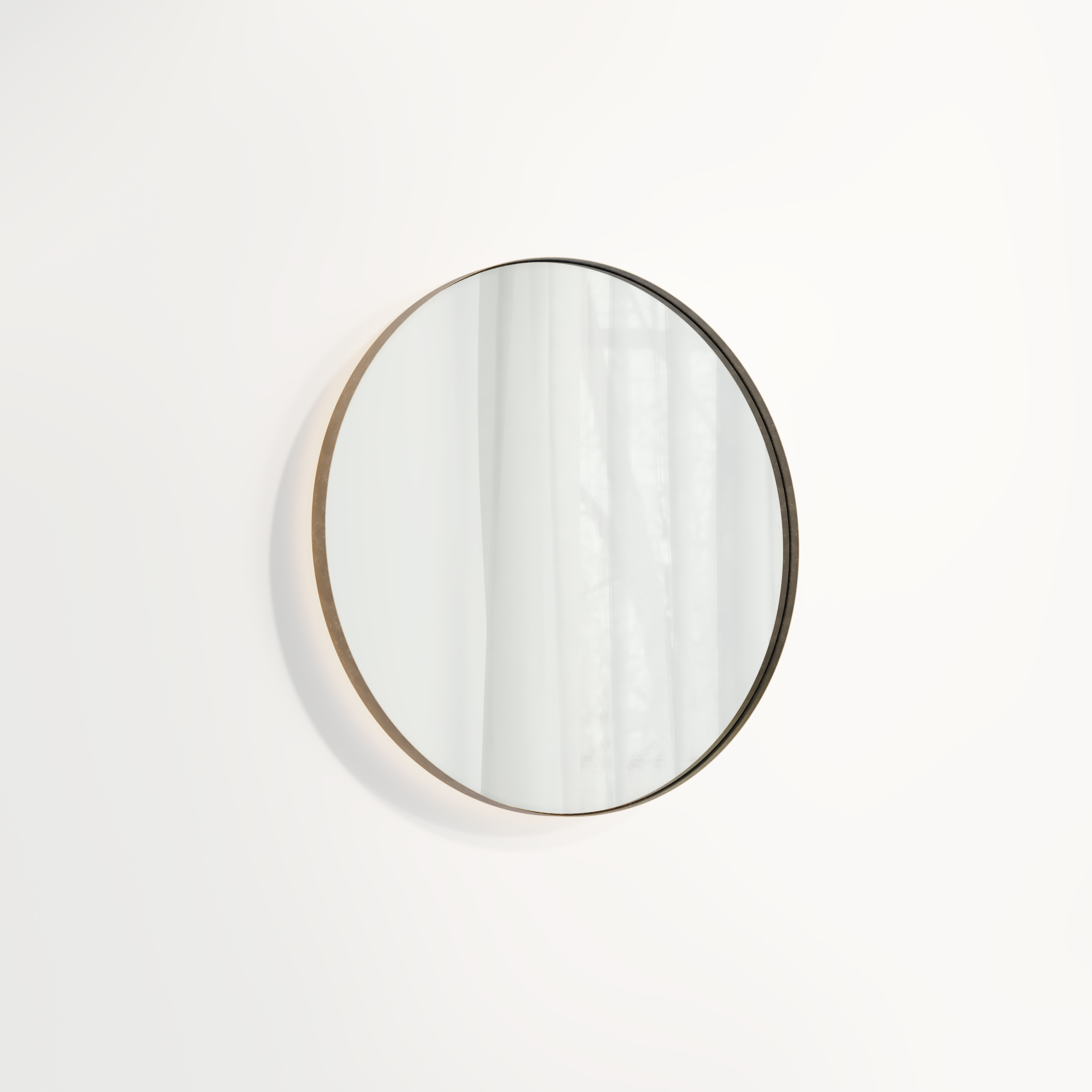 Round LED Mirror 600mm - Tumbled Aged Brass