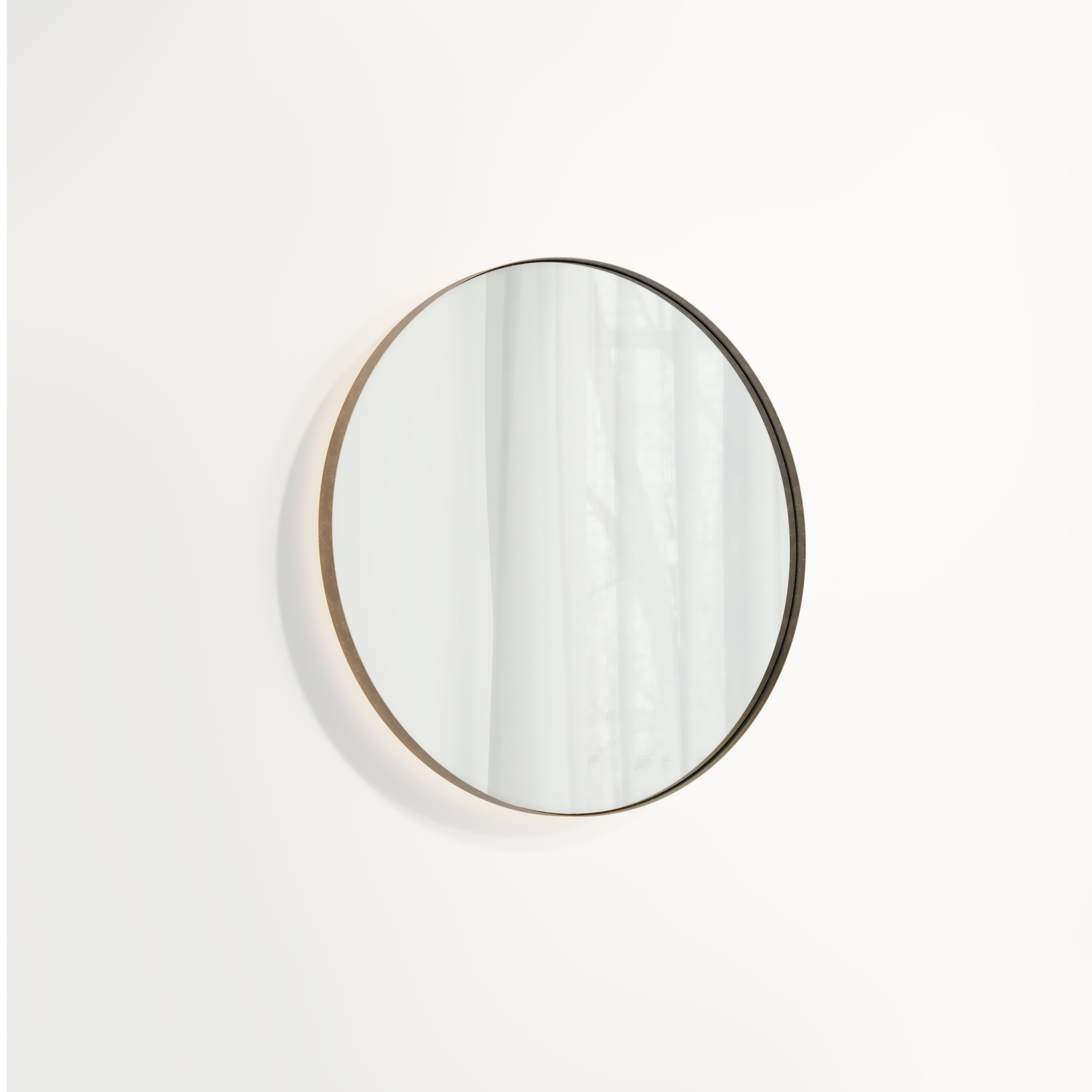 Round Mirror 600mm LED - Tumbled Aged Brass