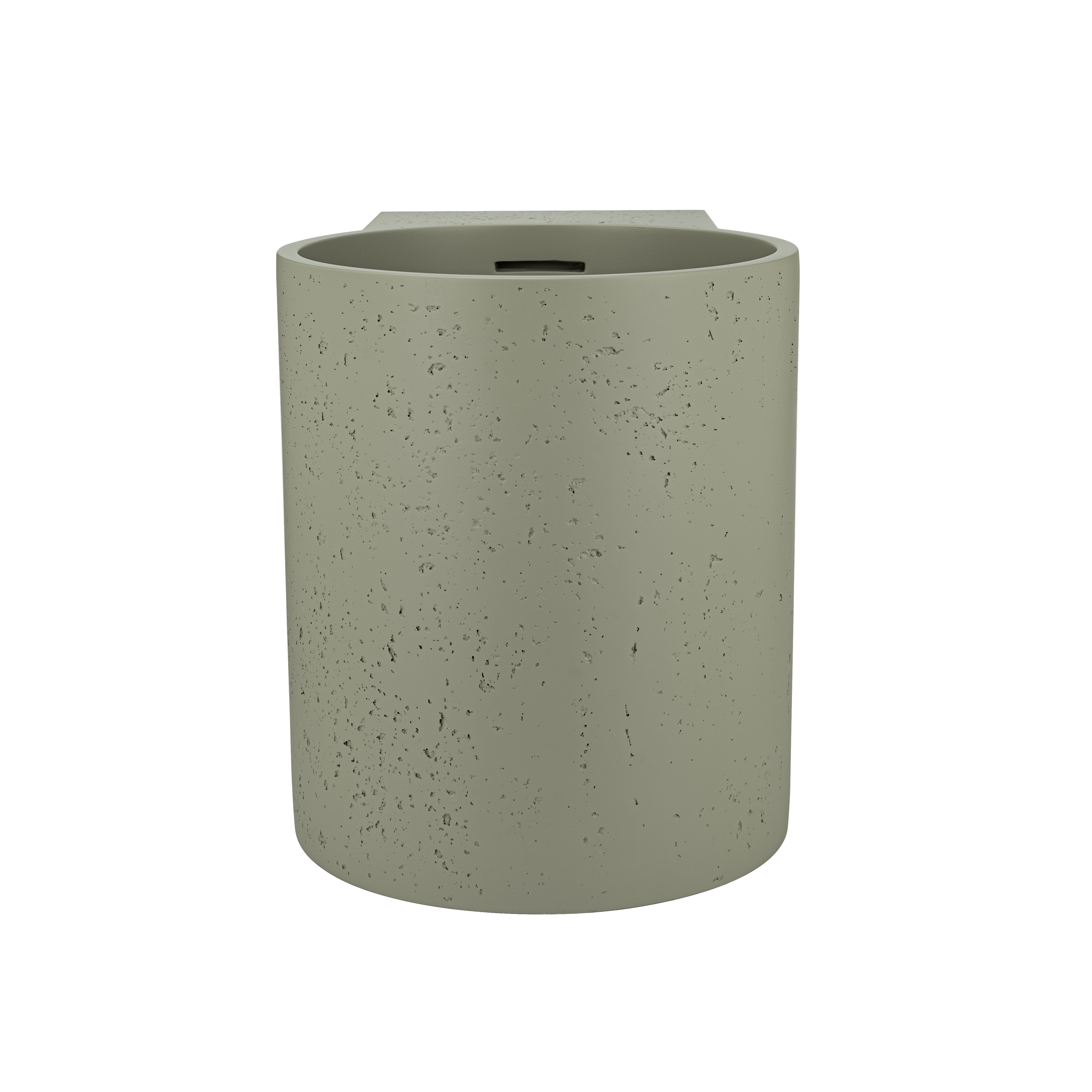 18978---Atelis-Cylinder-Wall-Mounted-Concrete-Basin-Overflow Front Sage-Green-2