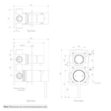 Elysian Thermostatic Minimal 3-Outlet Diverter SPEC