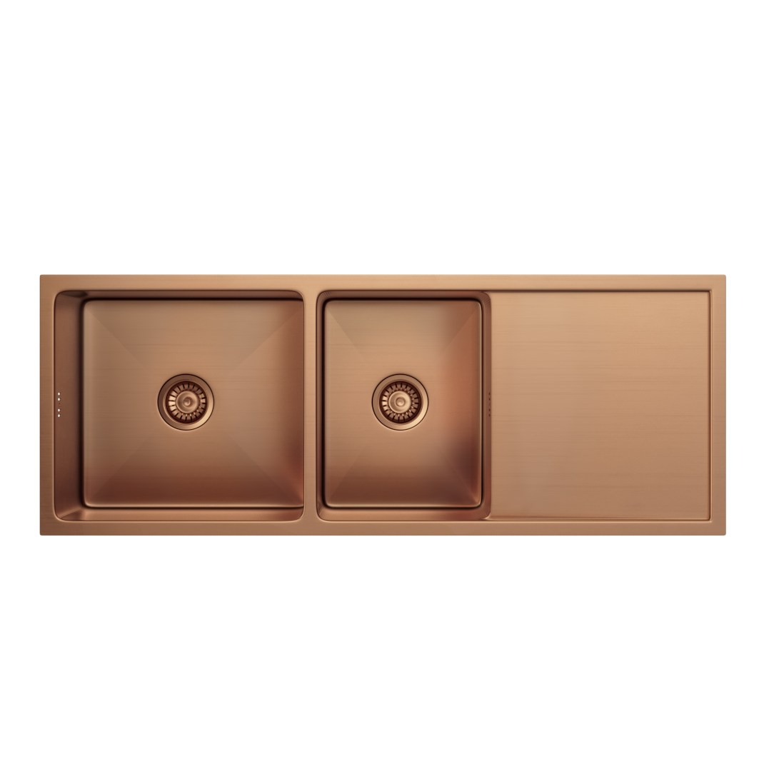 Ontario - Double Sink - Brushed Copper (Overflow)