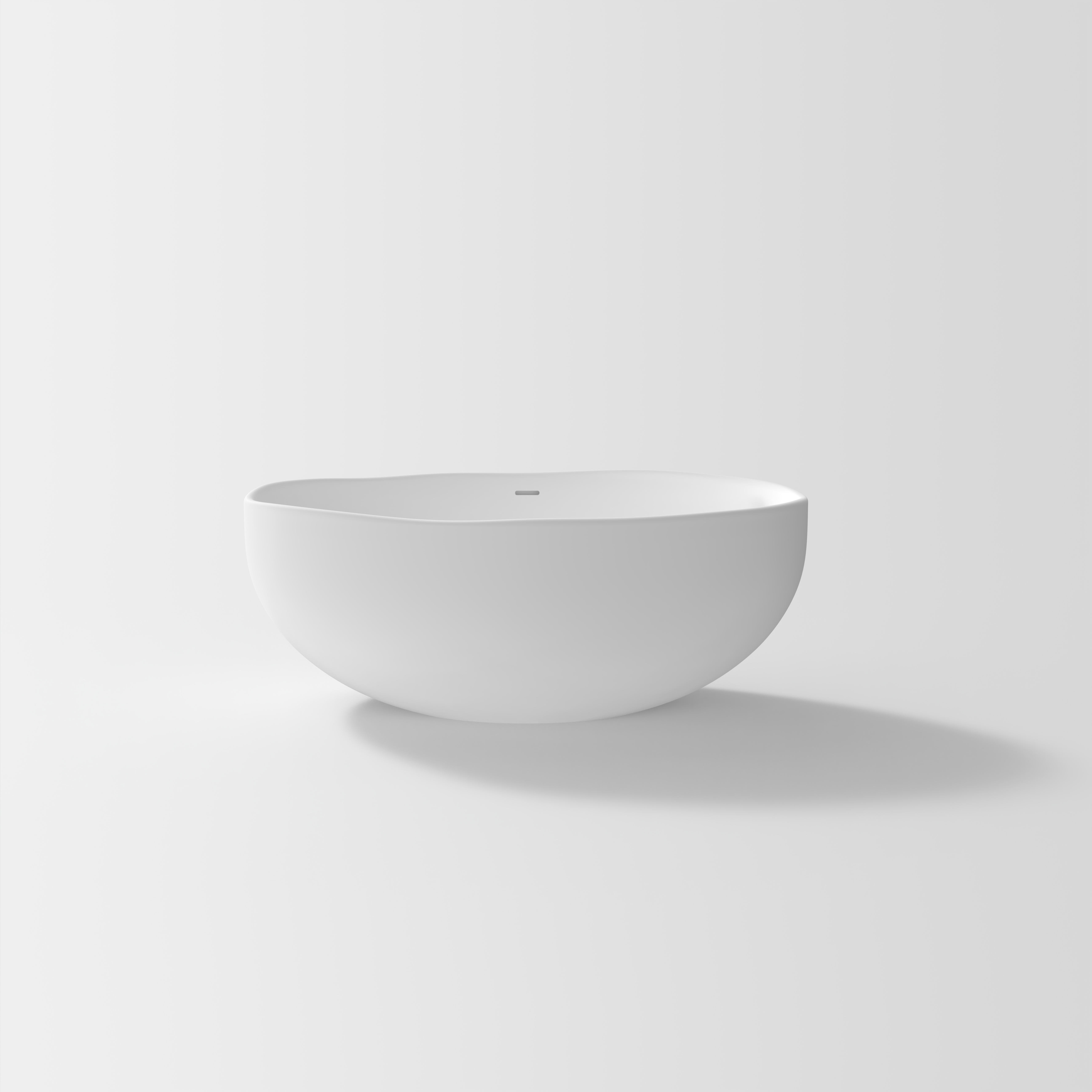 Melia Concrete Bath 1550mm - Matte White (Overflow)