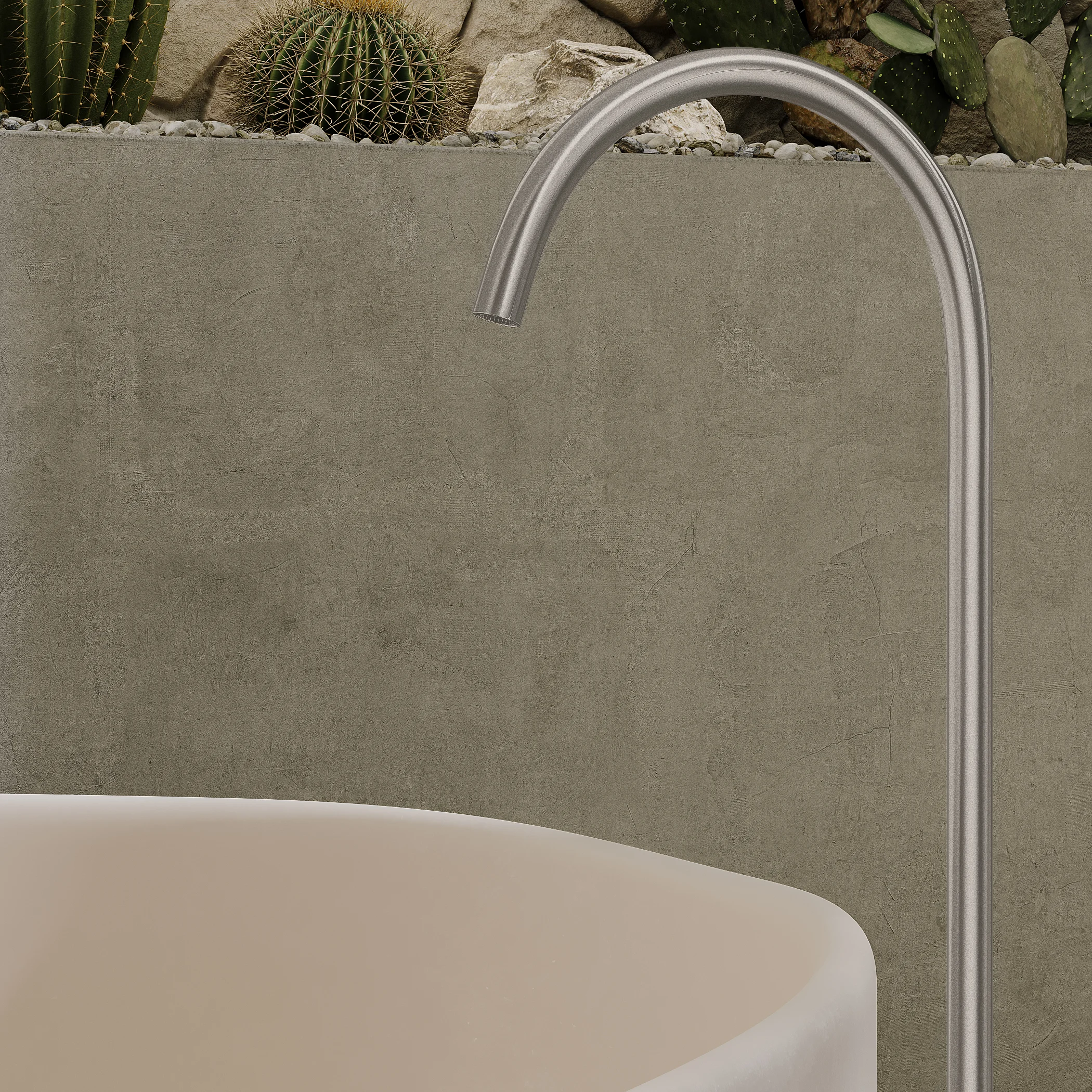 Melia Concrete Almond Bath Sola Bath Filler Insetting Close Up SS