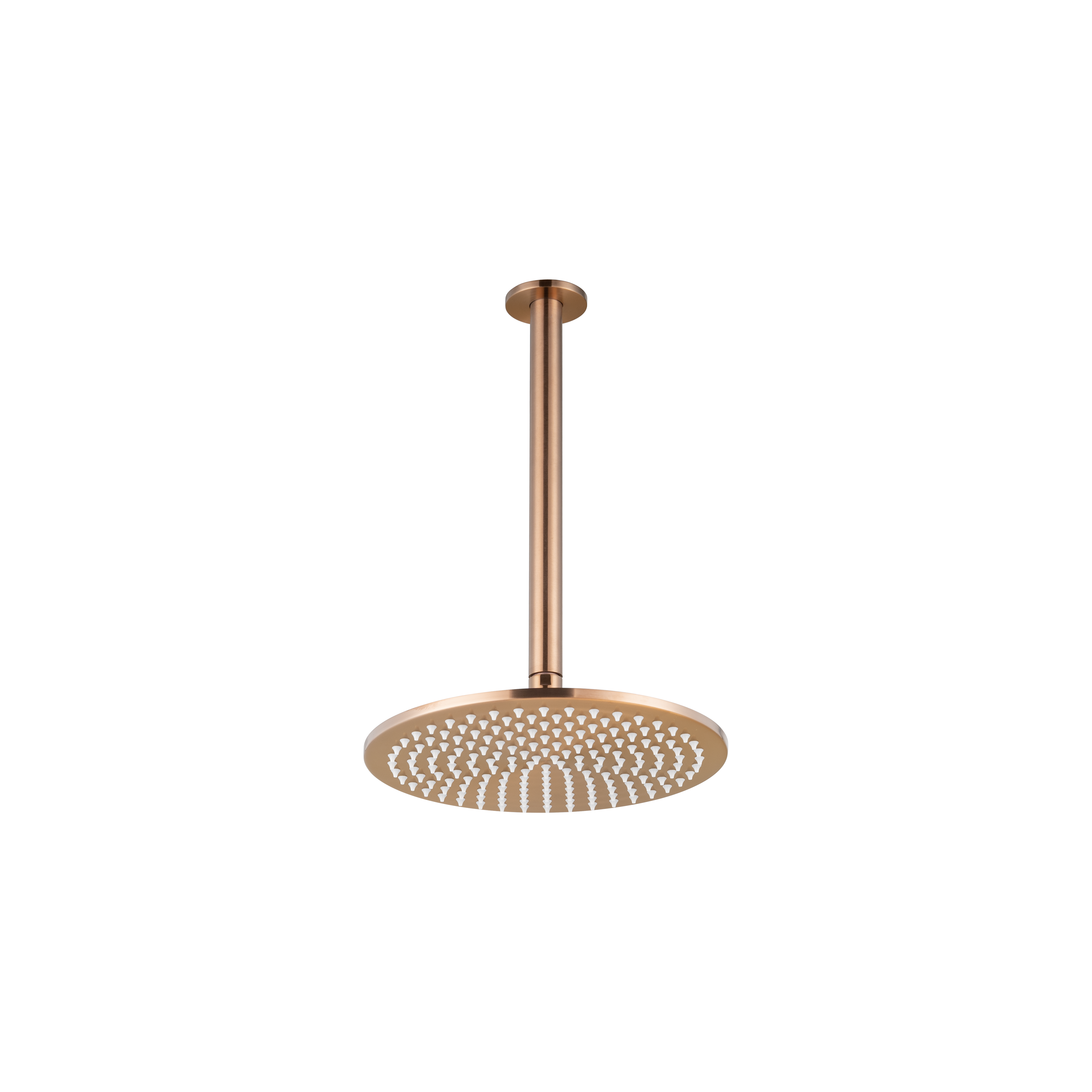 Shower Dropper Round 300mm & Head Set - Brushed Copper