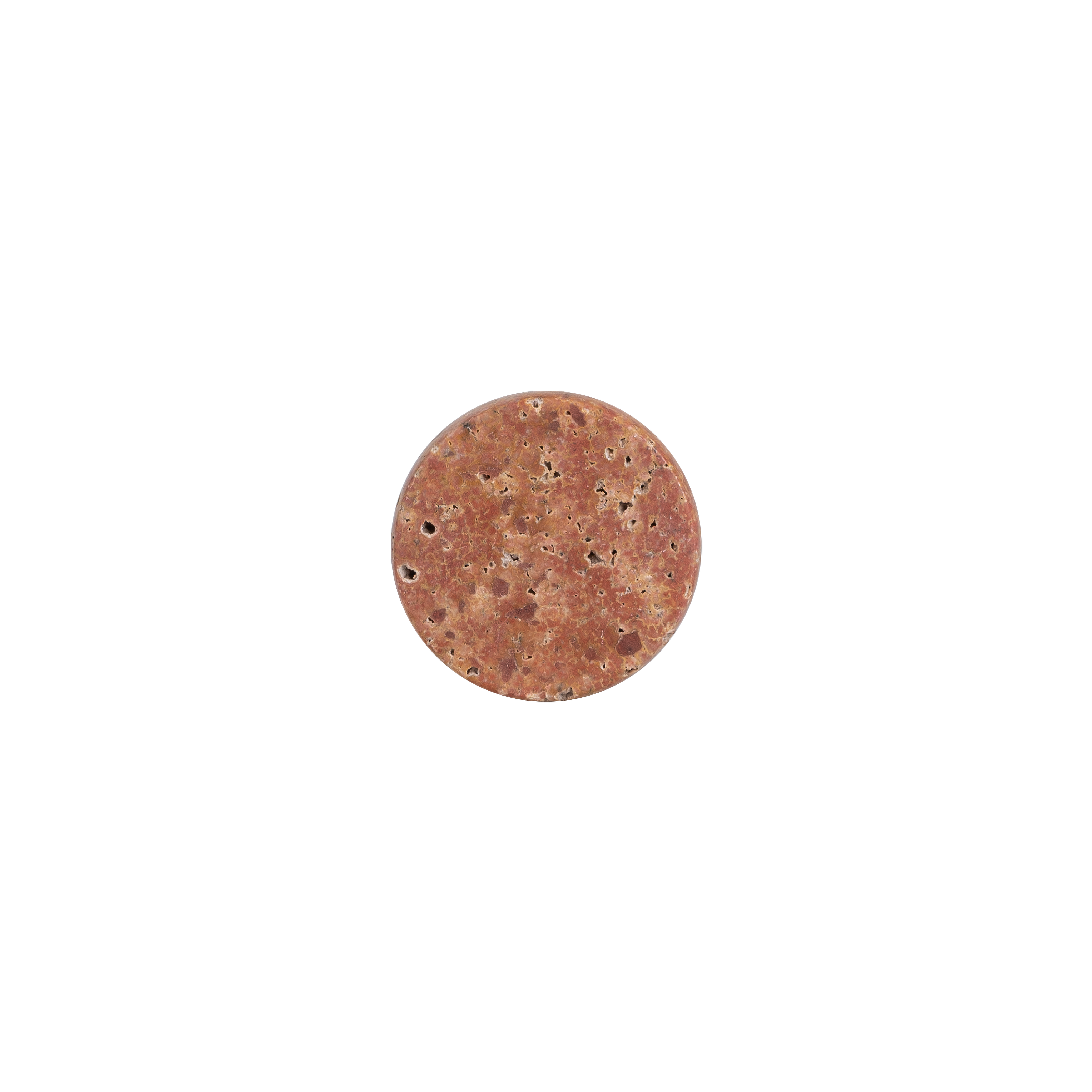 17608-Pedra-Large-Knob-30mm Front Red-Travertine