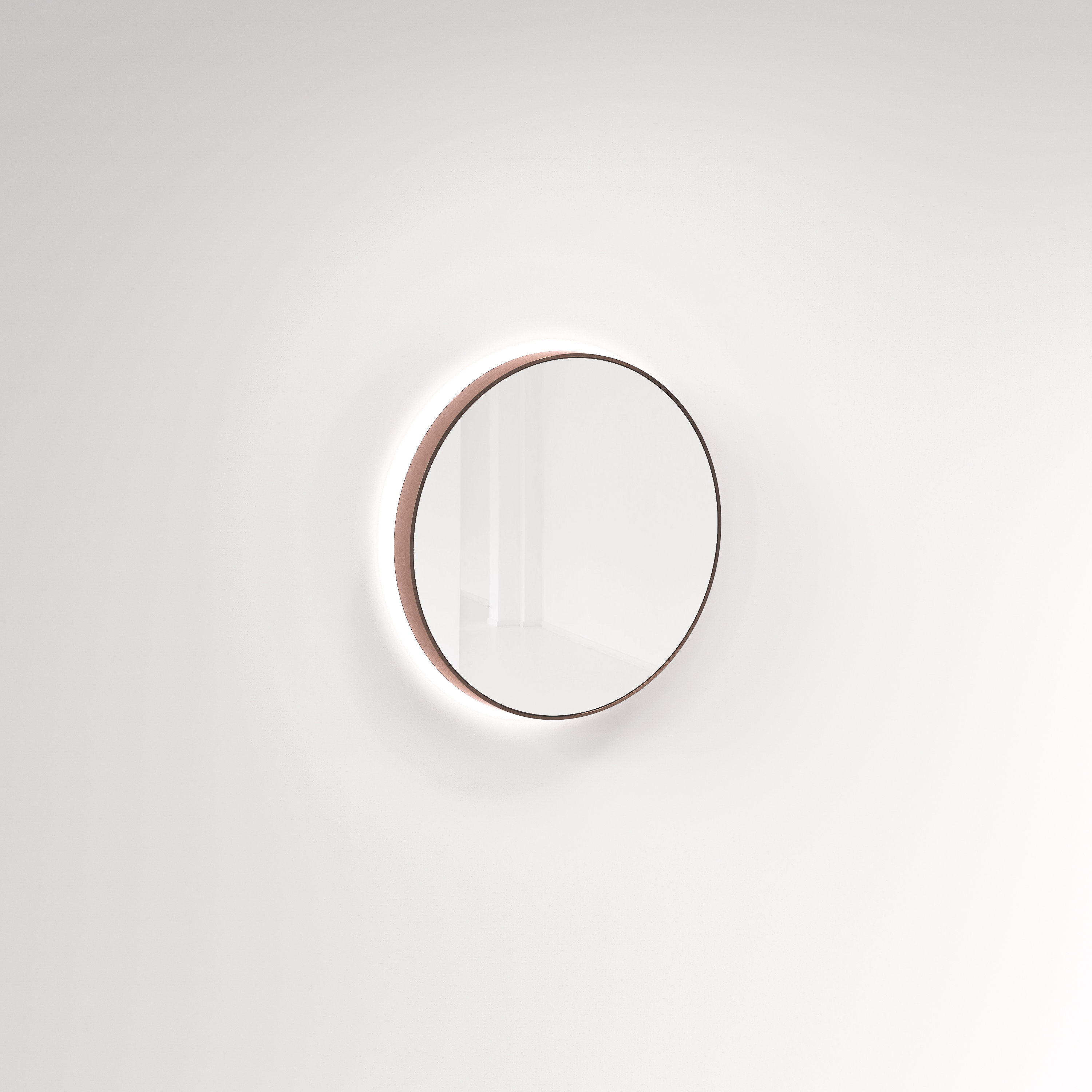 (D)Saanti Handmade Double Trim LED Mirror 600mm - Brushed Copper