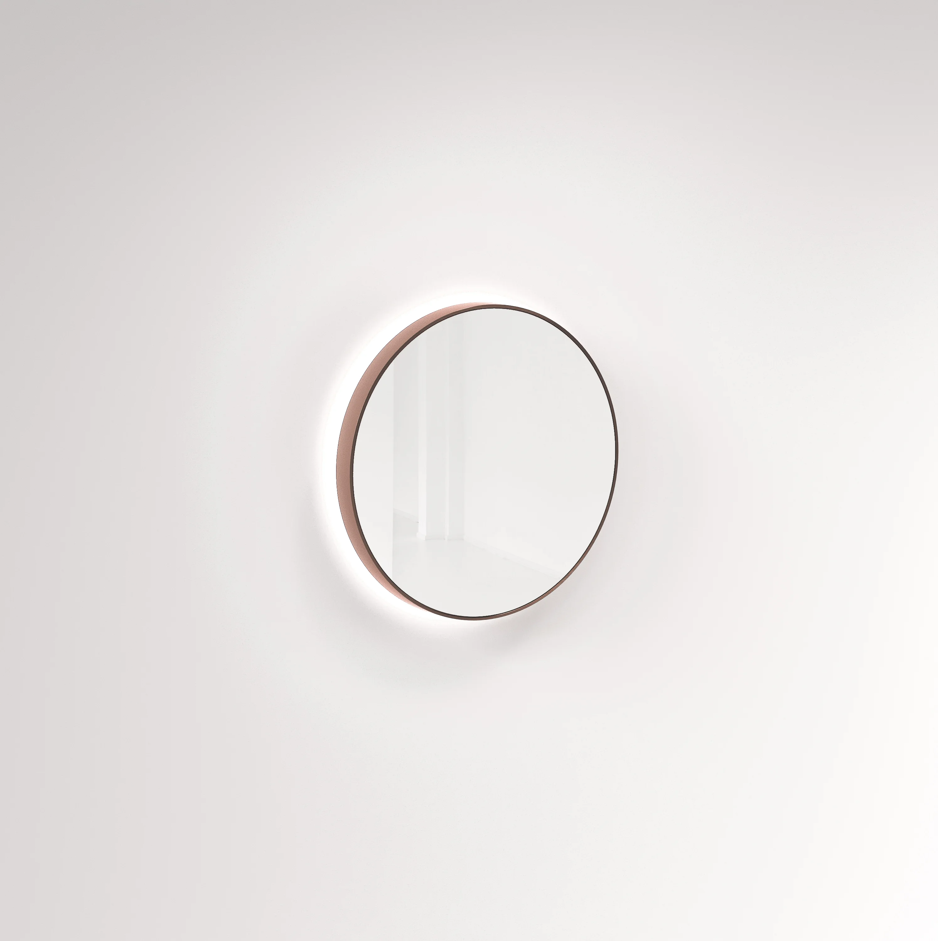 Saanti Hand Made Double Trim LED Mirror 600mm - Brushed Copper - Feature