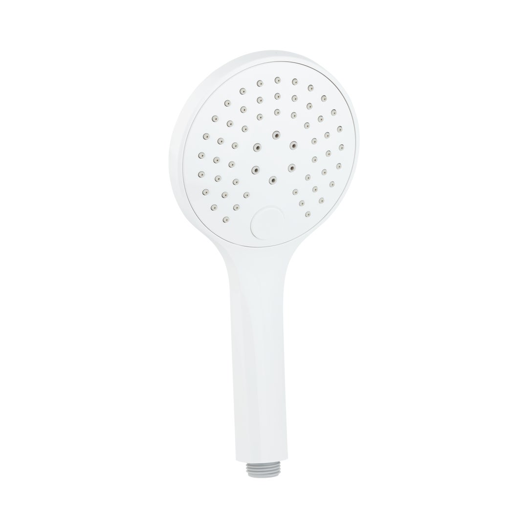 3-Function Round Hand Shower - White