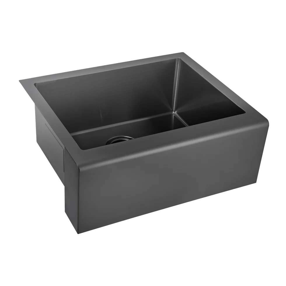Belfast Farmhouse Kitchen Sink  Brushed Gunmetal - Feature