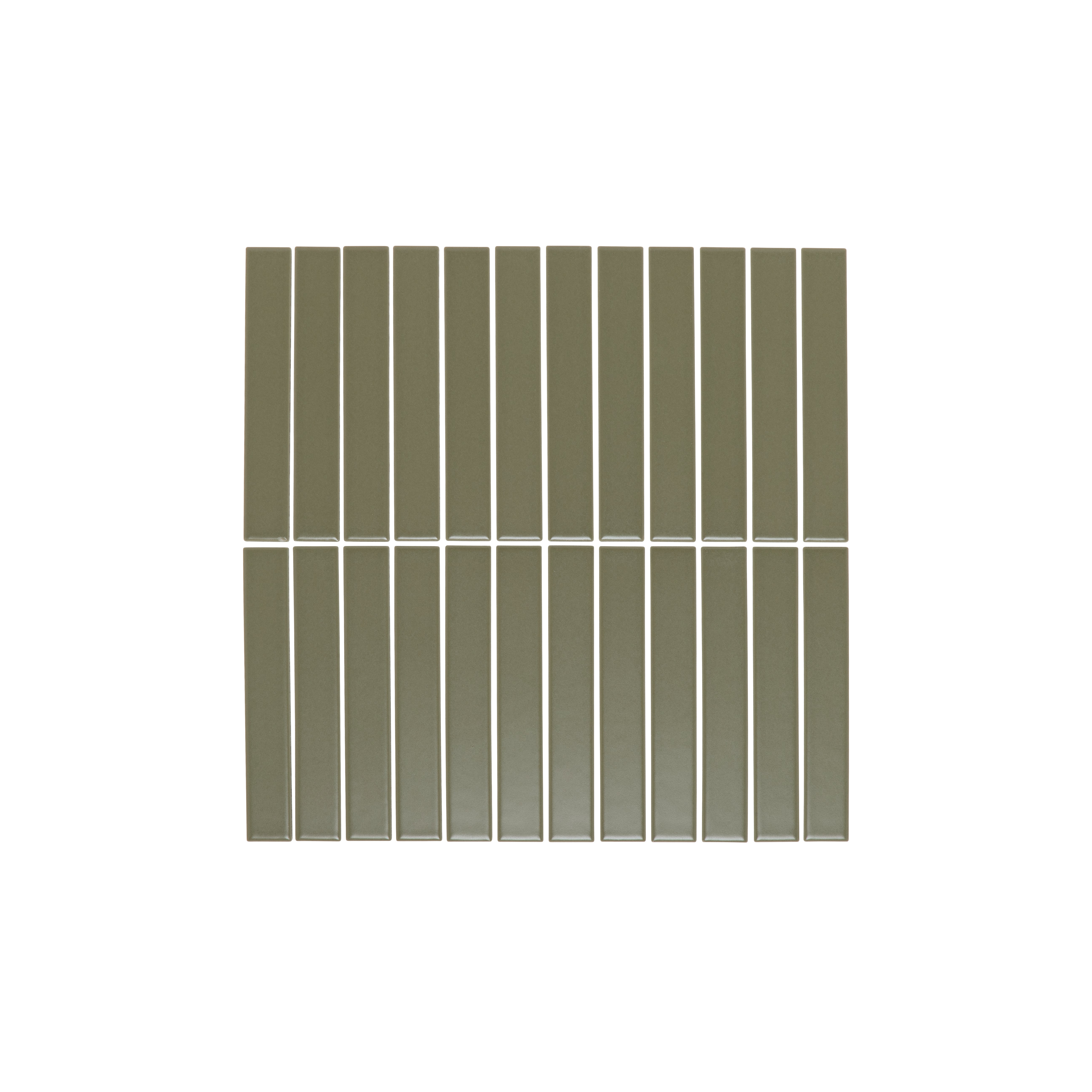 Atami Finger Mosaic Tile - Olive Green