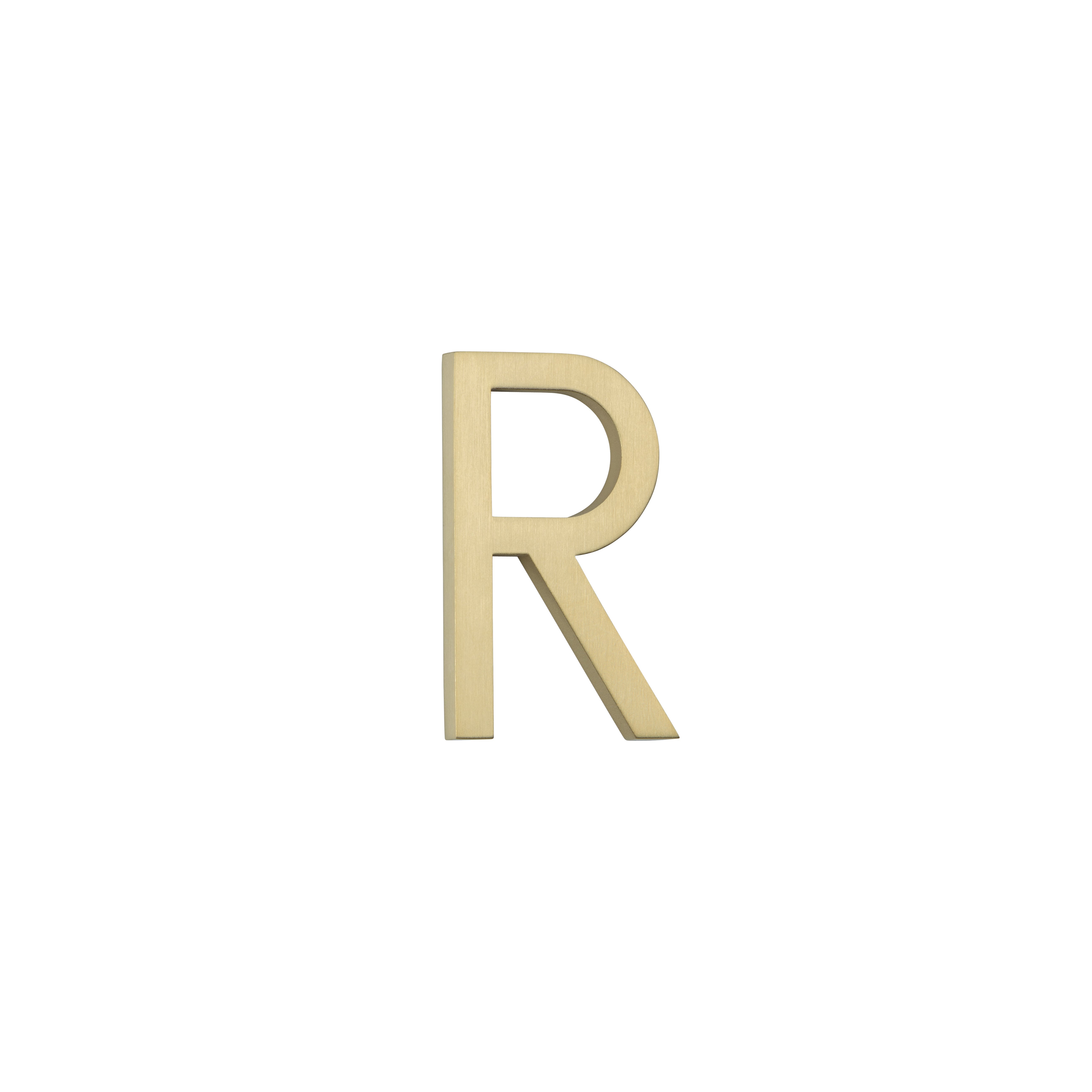 R Letter - 60mm - Brushed Brass