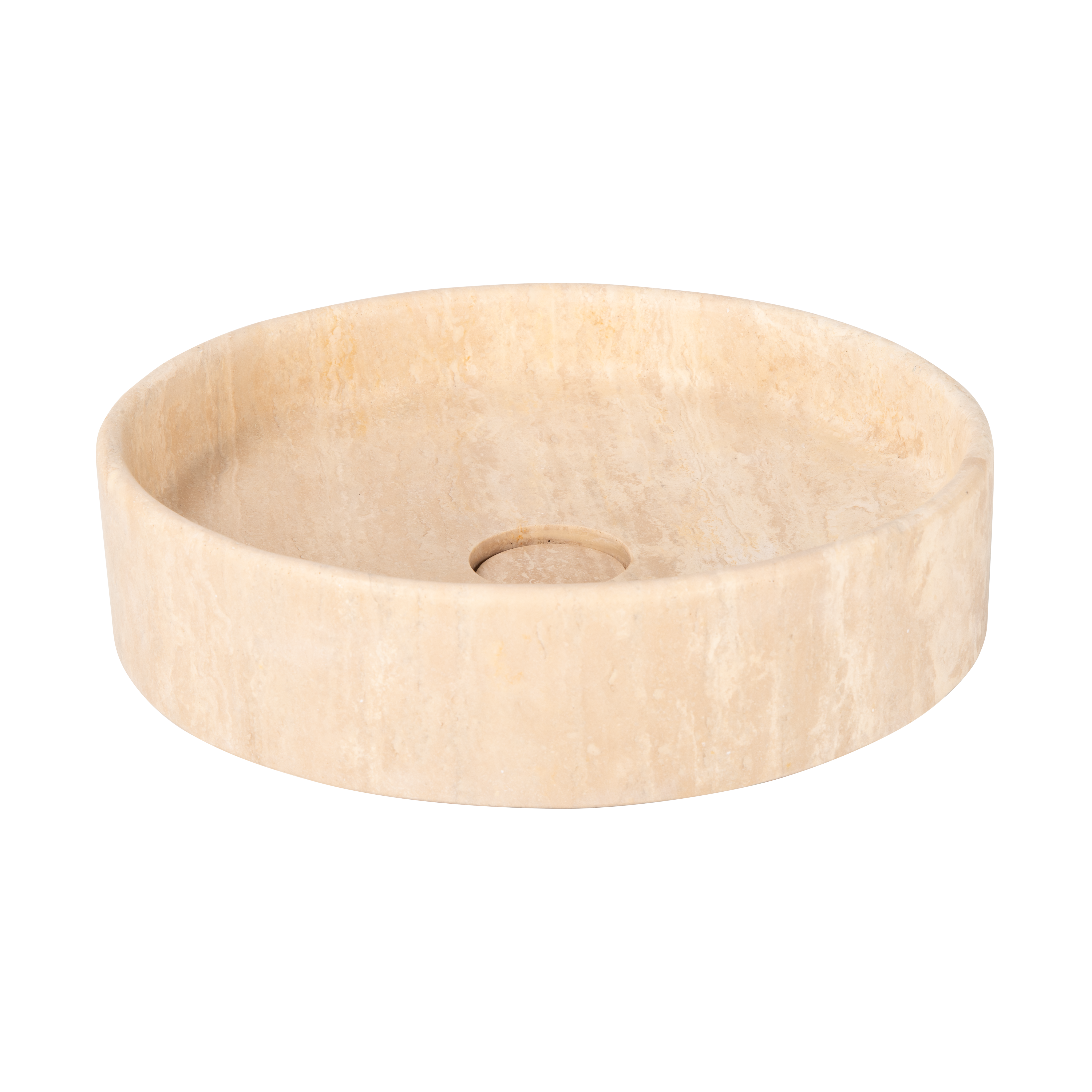 Pedra Round Basin Sink - Beige Travertine