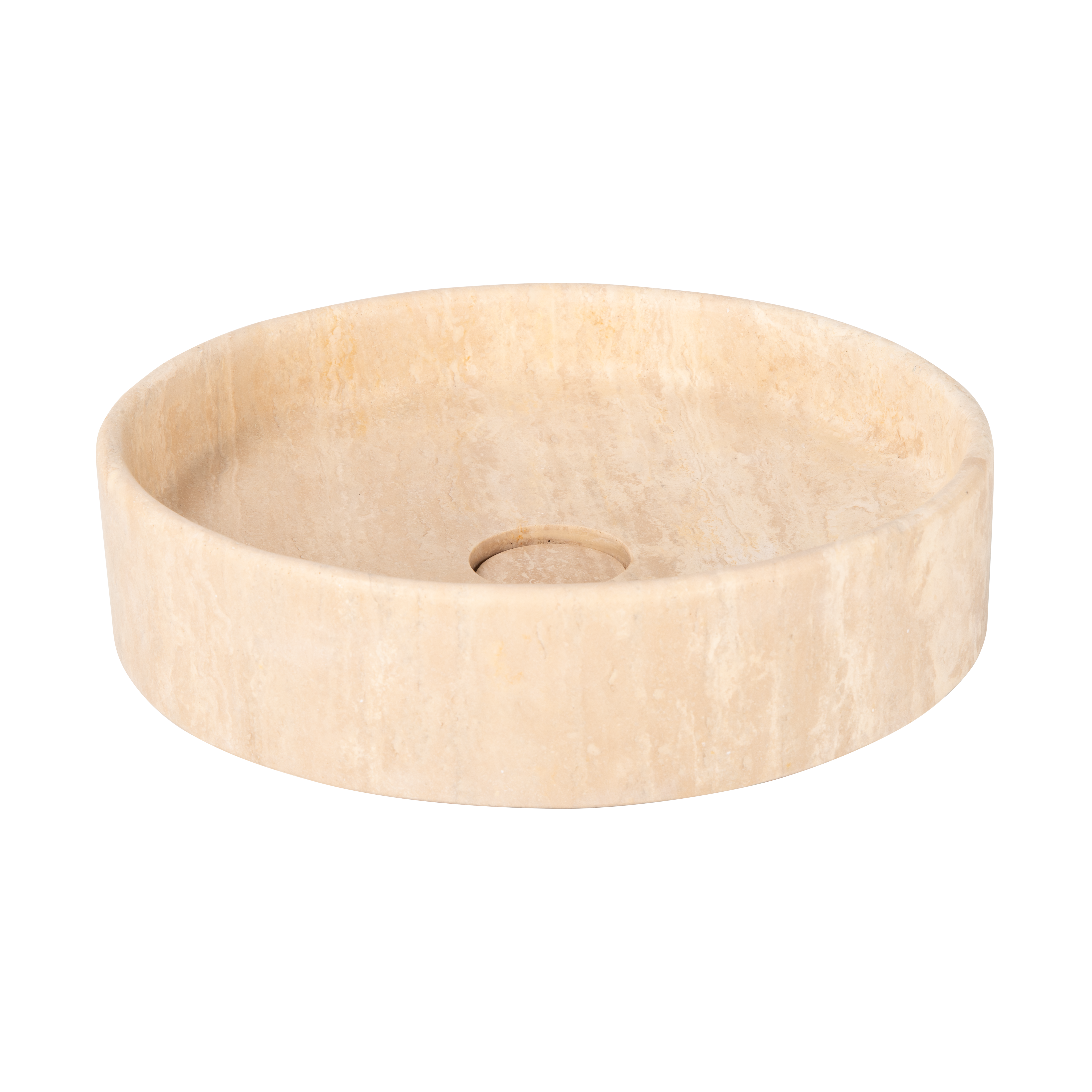 Pedra Round Basin BeigeTrav Side 4