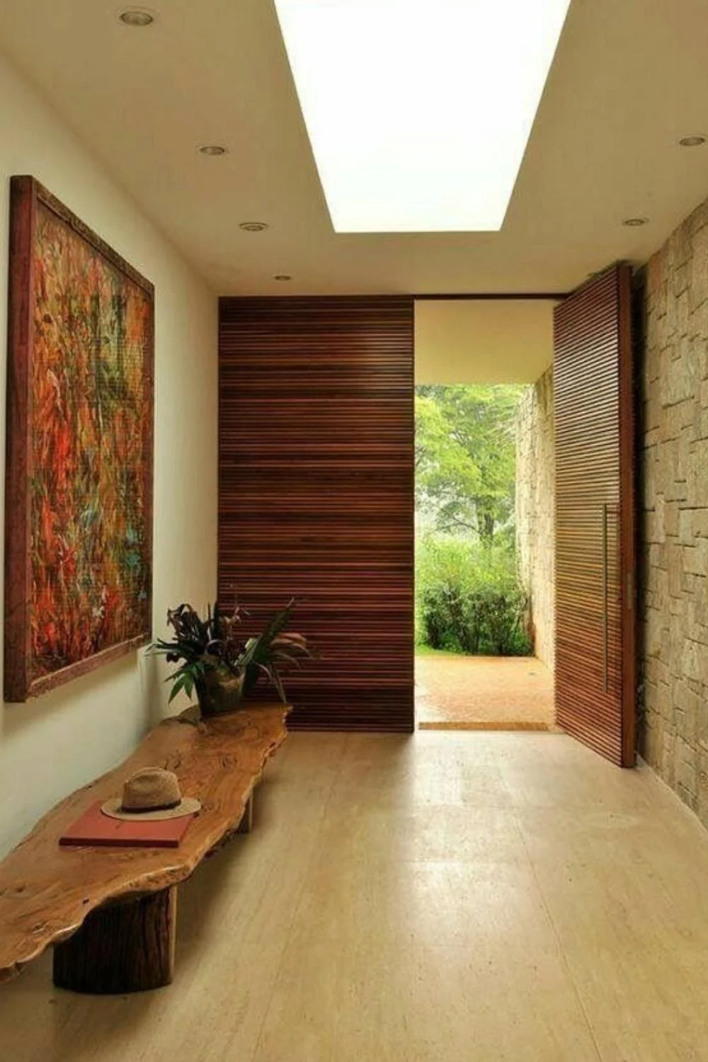 Entryway Decor Ideas Statement Front Door Skylight