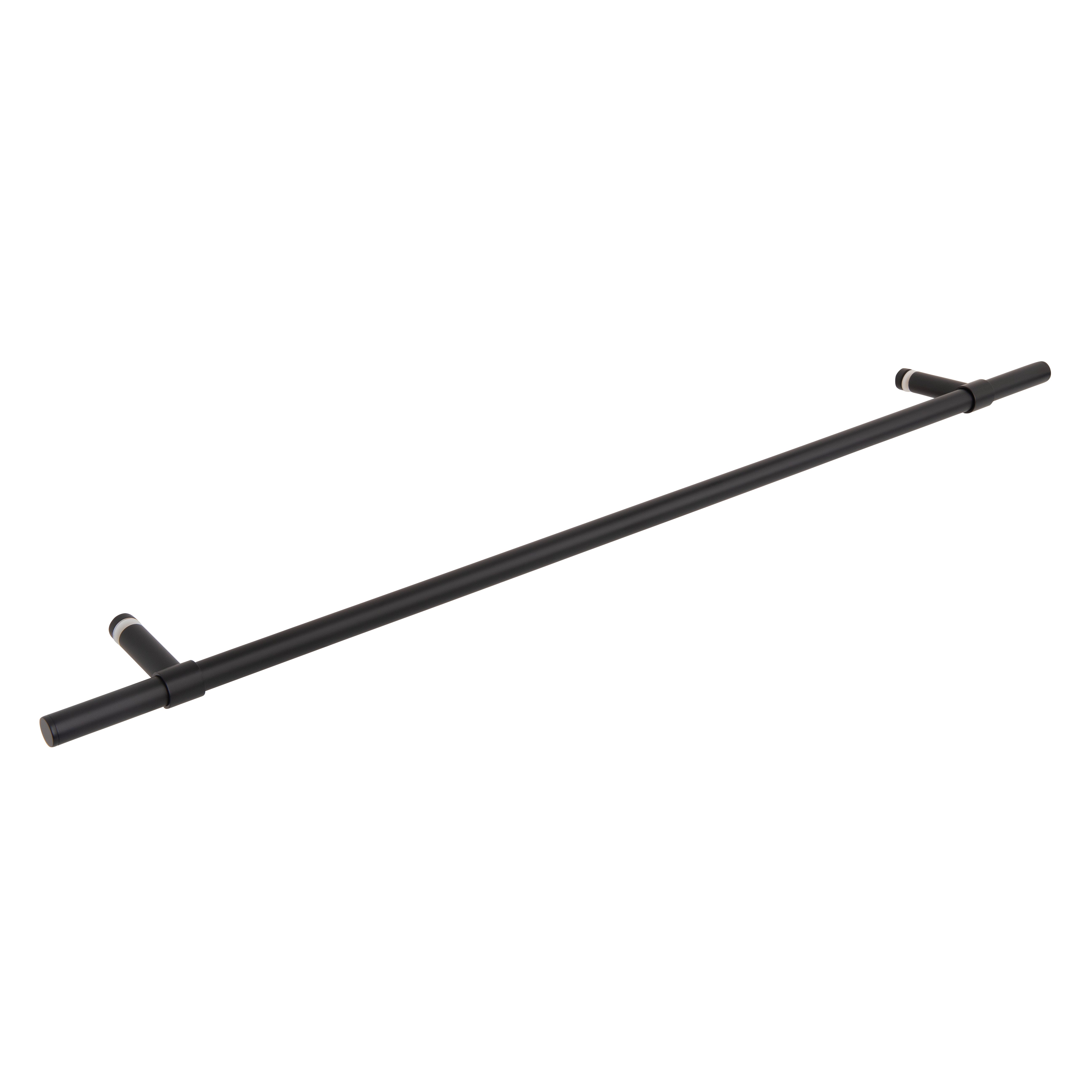 Modi Adjustable Glass Mounted Towel Rail 750mm - Matte Black