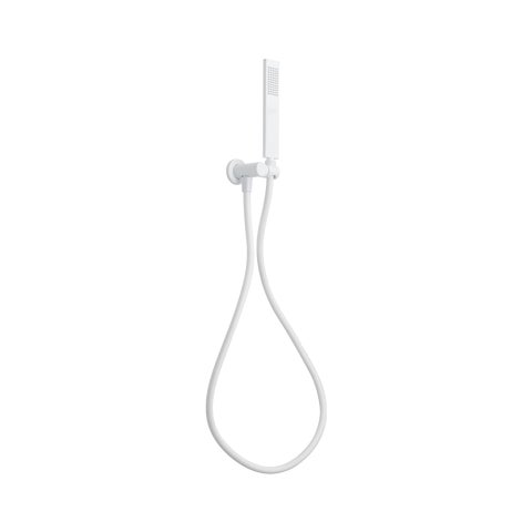Rounded Rectangle Hand Shower Set - White