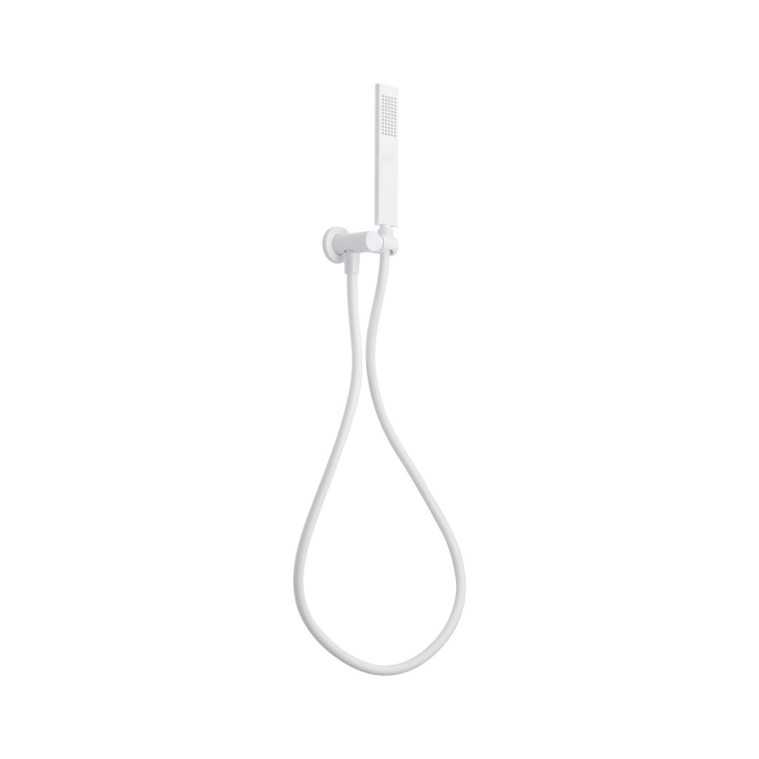 Rounded Rectangle Hand Shower Set - White