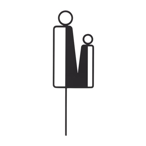 Parent Restroom Sign - 140mm - Matte Black