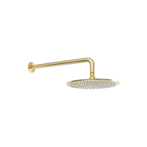Shower Arm 400mm & Head Set - Brushed Brass