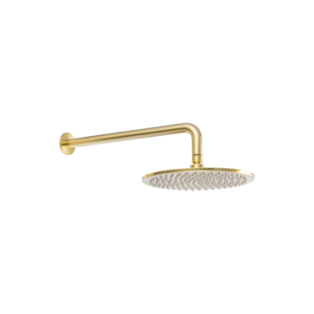 Shower Arm 400mm & Head Set - Brushed Brass