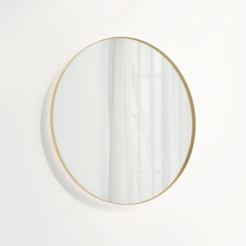 Round LED Mirror 800mm - Brushed Brass