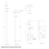 Modi Adjustable Entry Door Pull   Lock Set 900mm Gallery Spec