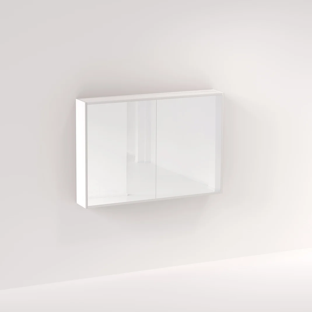 Myra 2 Door Mirror Cabinet 1164mm - Matte White 2PAC - Feature