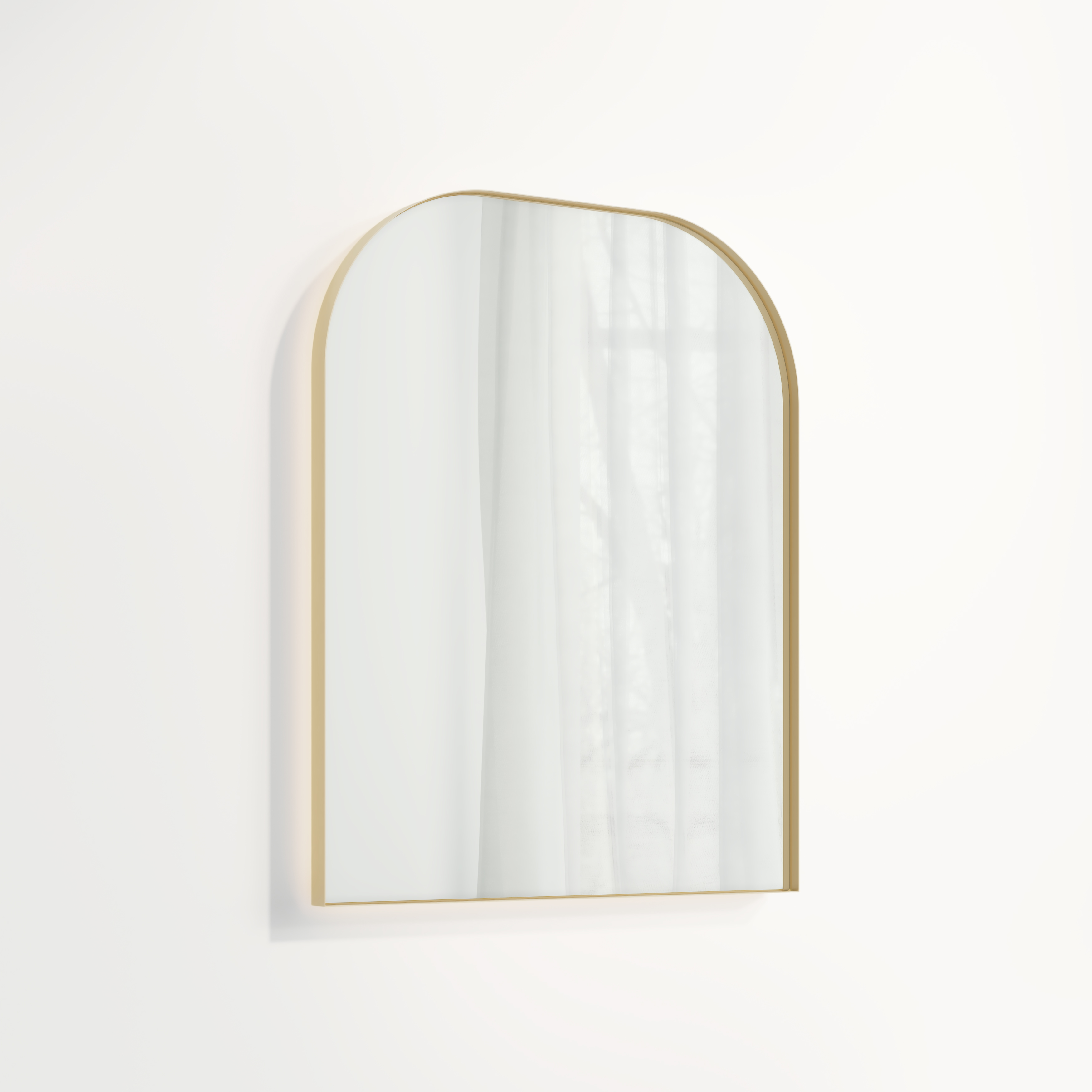 Arch Wall Mirror LED 600 x 750mm - Brushed Brass