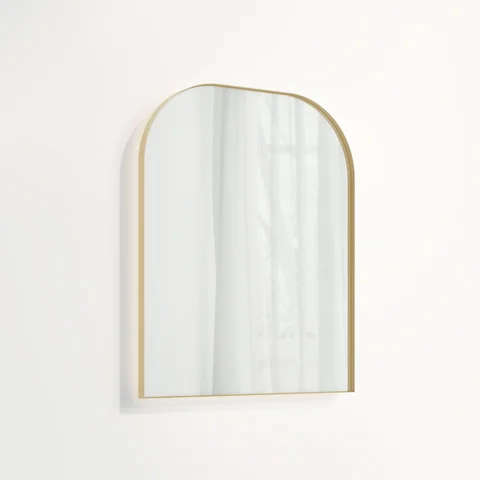 Arch Wall LED Mirror 600 x 750mm - Brushed Brass