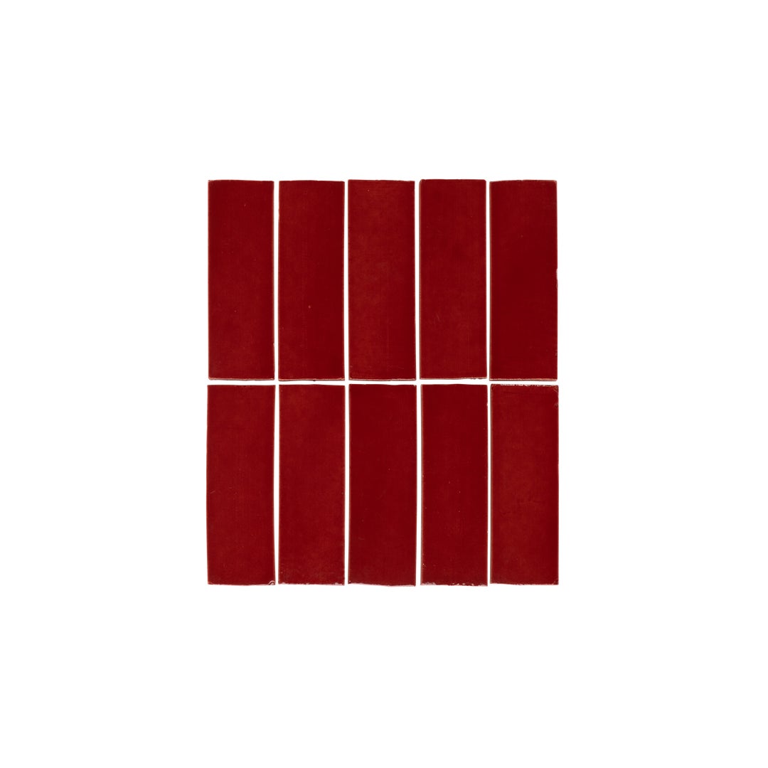 Rommani Handmade Zellige Rectangle Tile - Cherry