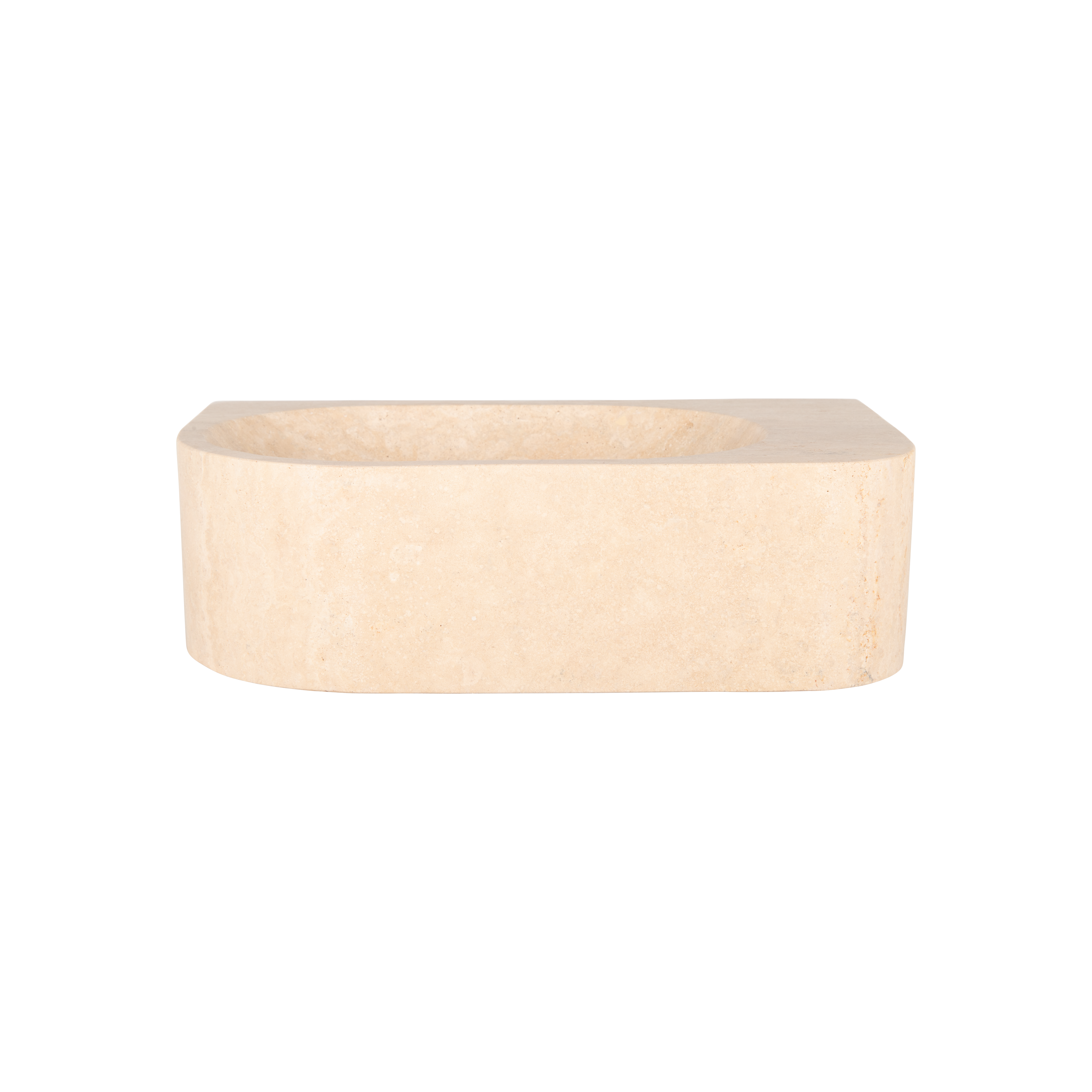 Pedra WallMounted Basin 400mm BeigeTrav Front 2