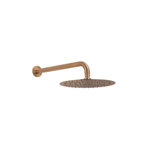 Sola Shower Arm & Head Set - Antique Aurum