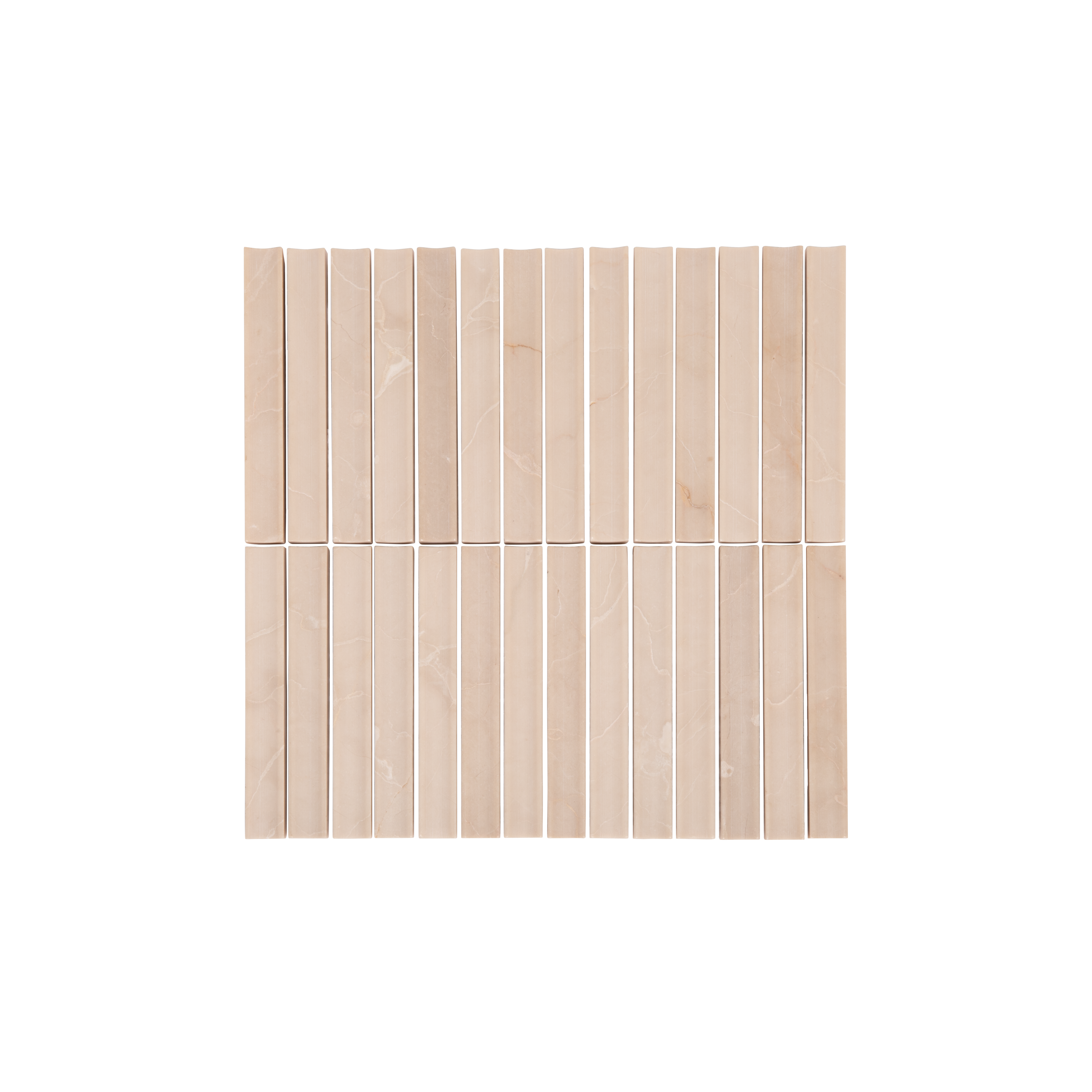 Nishi Inverted Finger Mosaic Tile - Almond