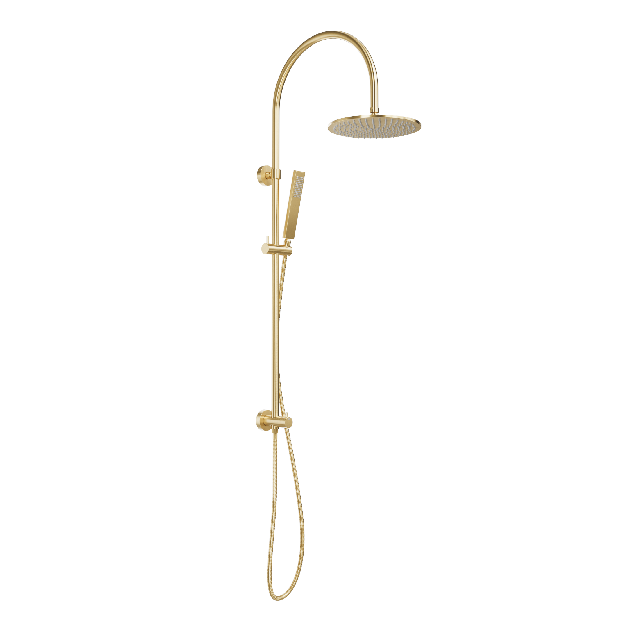 Elysian Gooseneck Shower Rail Set - Brushed Brass