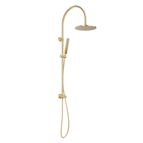Elysian Gooseneck - Shower Rail Set - Brushed Brass
