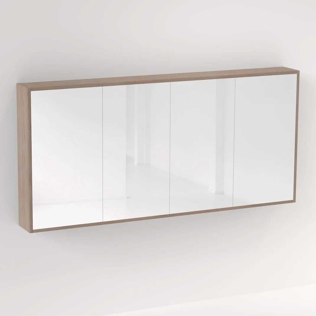 Myra 4 Door Mirror Cabinet 1692mm - Pure Oak - Feature