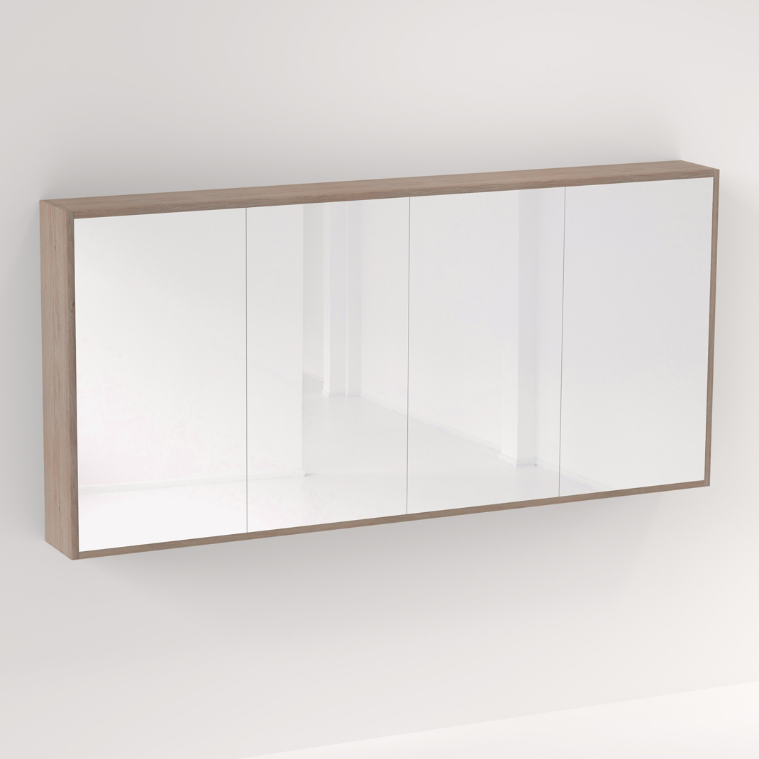 Myra 4-Door Mirror Cabinet 1692mm - Pure Oak