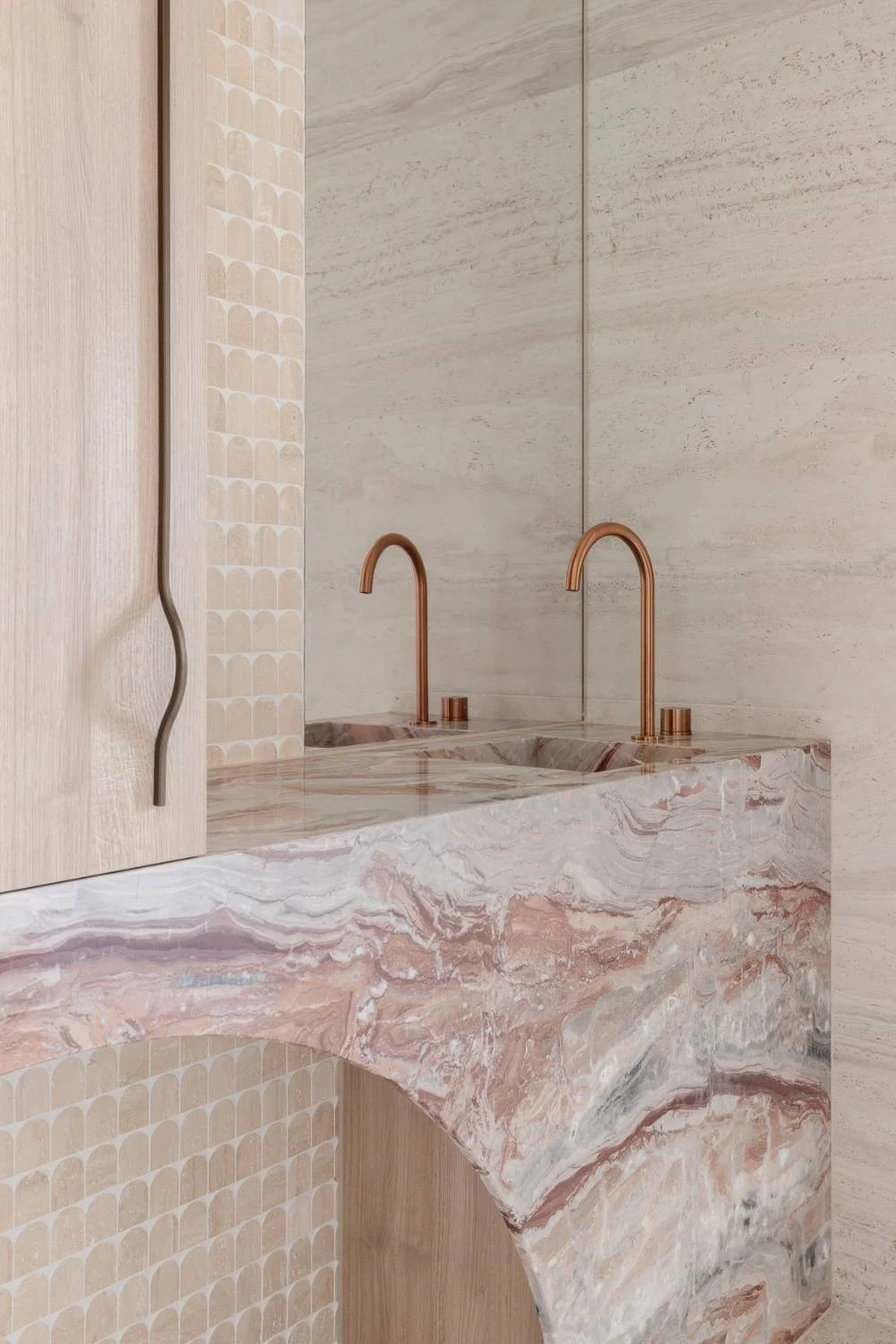 Tile Texture Marble Mosaic Tiles Copper Tapware Bathroom