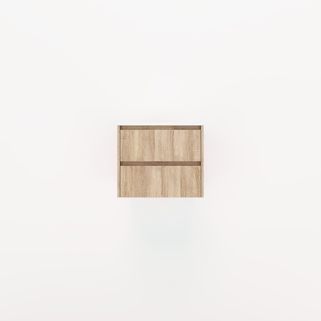 Addison 2-Drawer 600mm - White Ash Oak - 1 Cut-Out