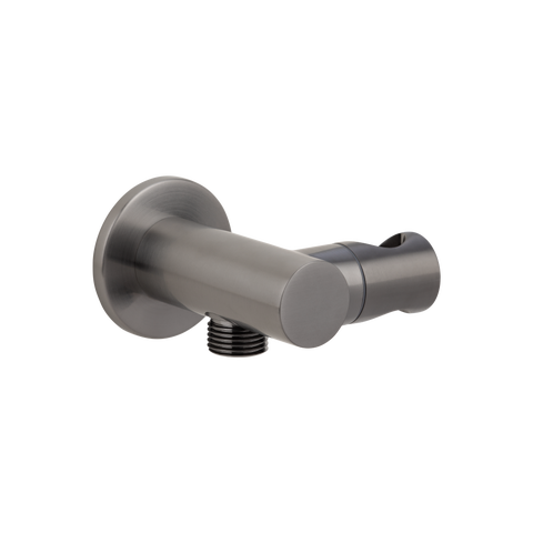 Adjustable Hand Shower Holder and BP - Brushed Gunmetal