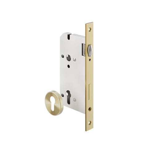 Roller Mortice Lock - 60mm Backset - Brushed Brass